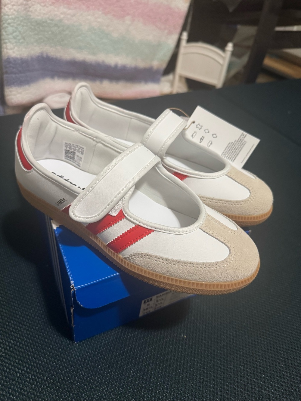 adidas White Red Women's Mary Jane Sneakers